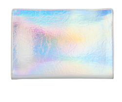 Holographic Large Clutch, Leather, Silver, 1S13, DB, 2*